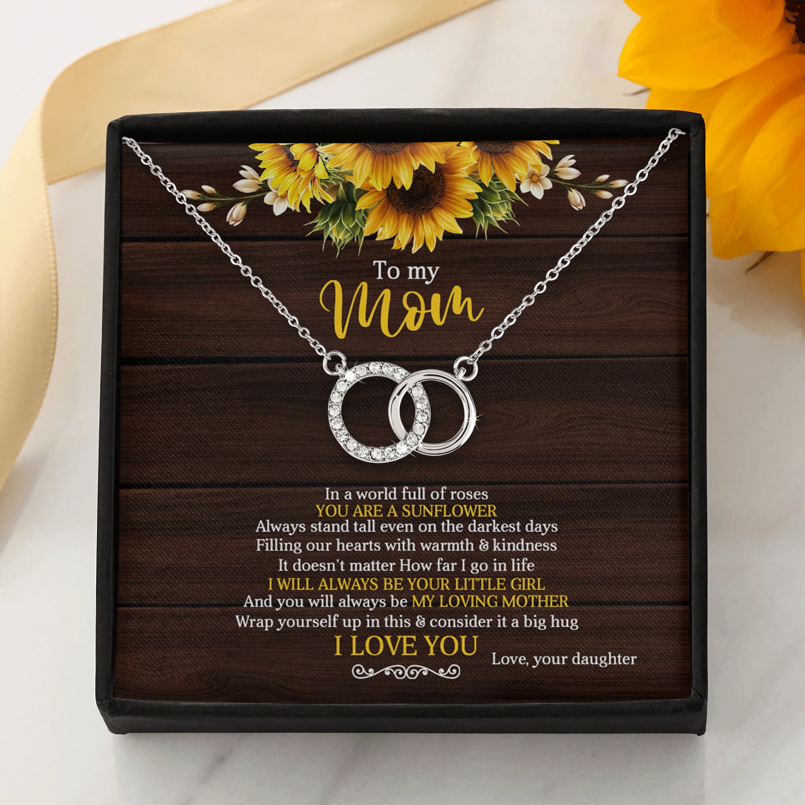 white gold my mom necklace