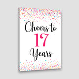 17th Birthday Party Decoration Canvas/Poster Birthday Anniversary Gift 207HNBNCA414