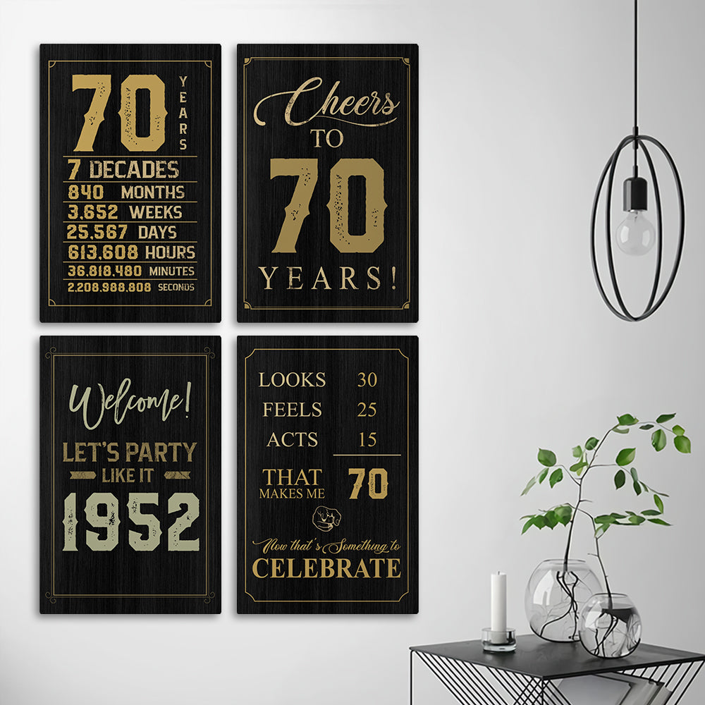 70th Birthday Party Decoration Canvas/Poster Birthday Anniversary Gift 207HNTTCA422