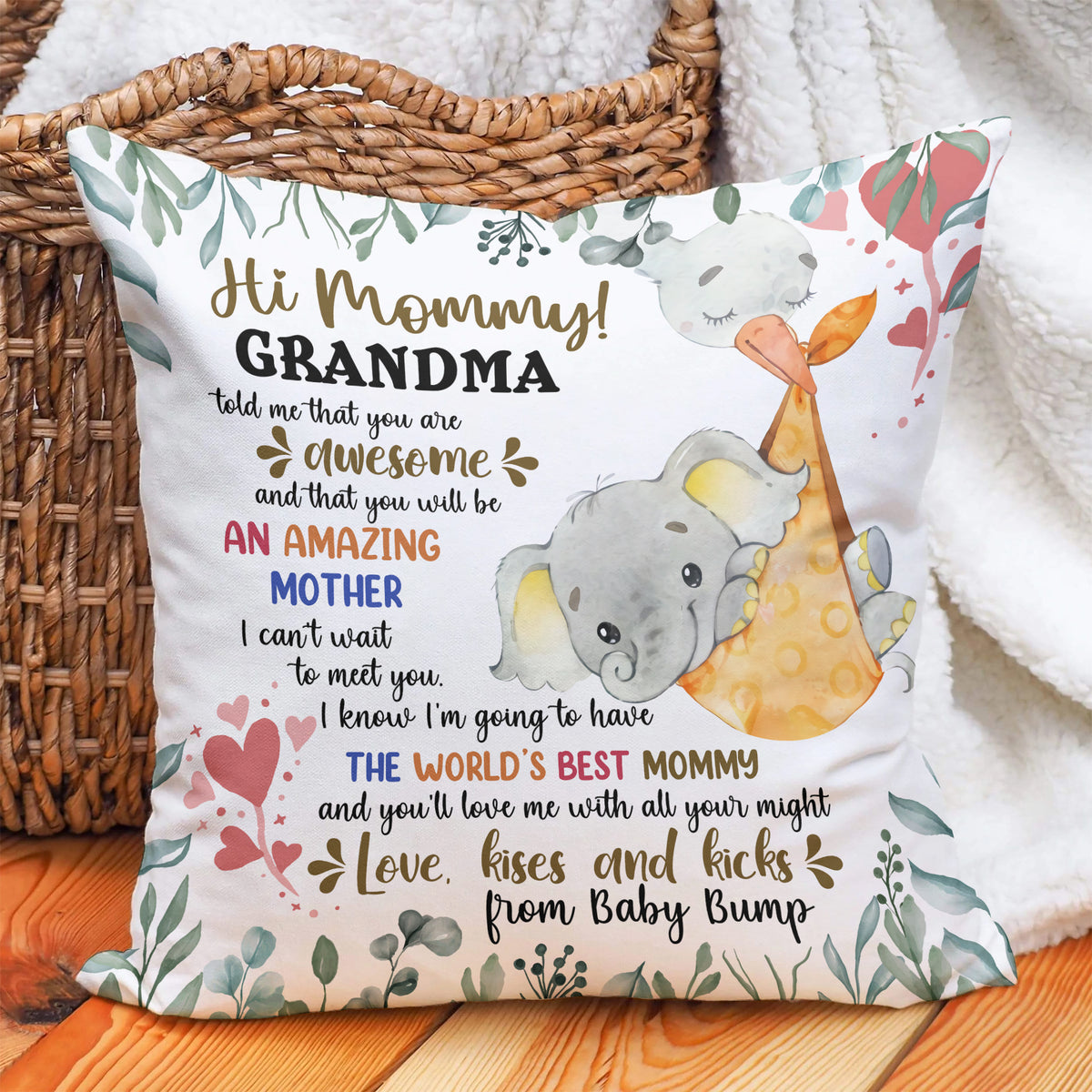 Canvas pillow for New Mom
