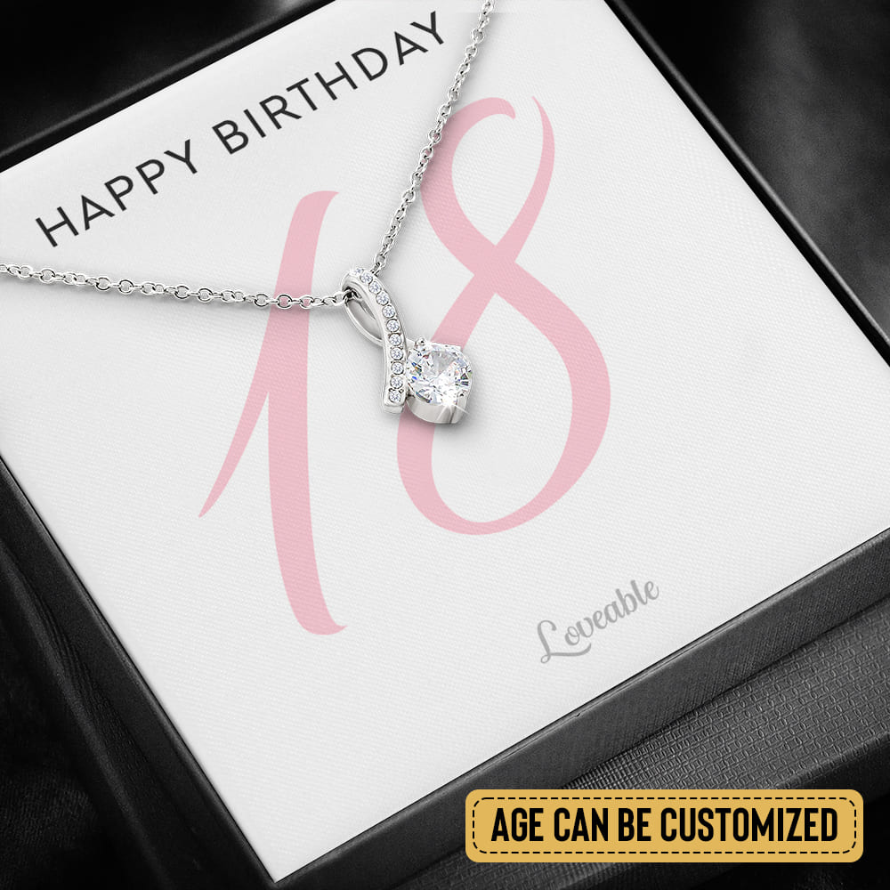 Happy 18th Birthday - Personalized Necklace - Birthday Gifts for Daughter