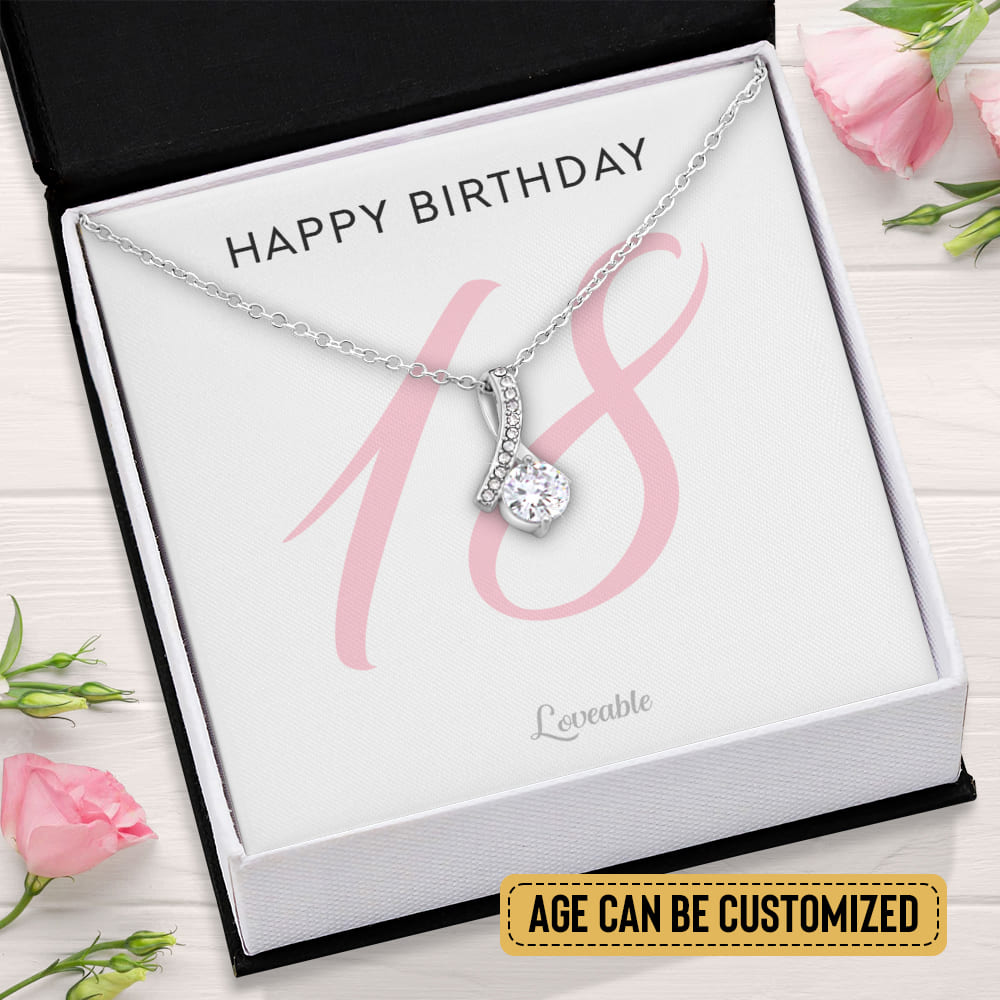 Happy 18th Birthday - Personalized Necklace - Birthday Gifts for Daughter