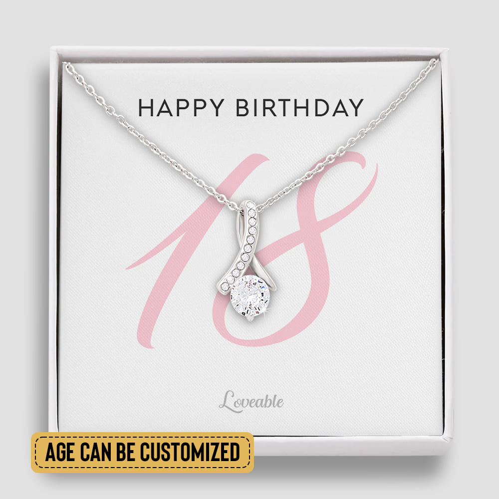 Happy 18th Birthday - Personalized Necklace - Birthday Gifts for Daughter