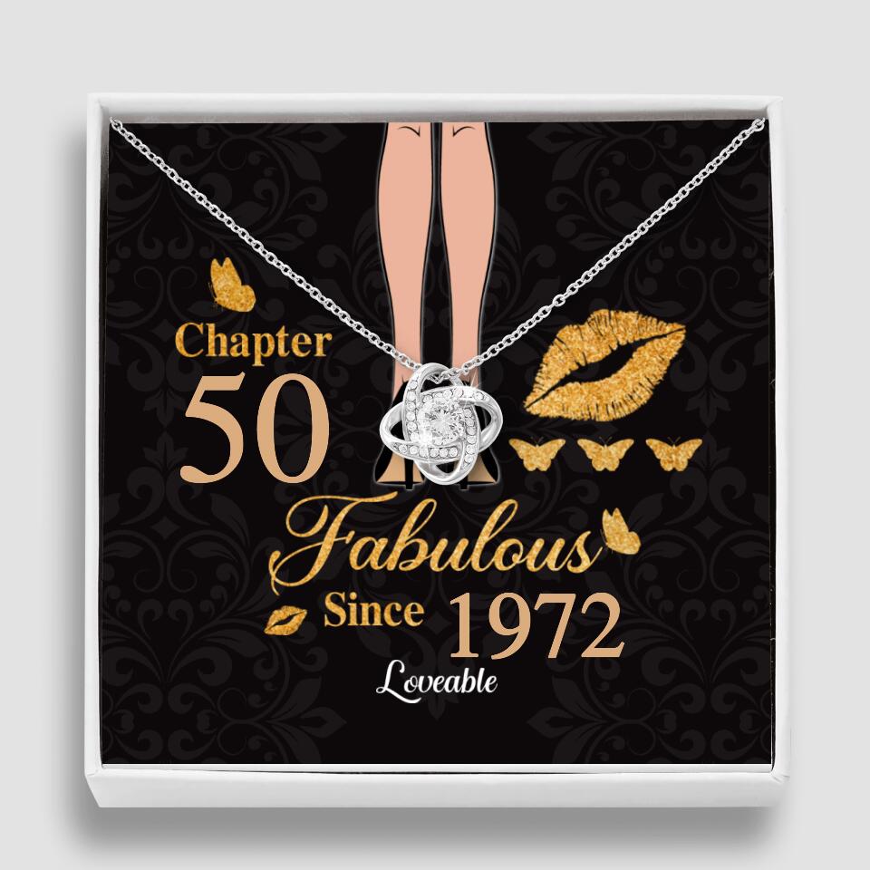 Personalized Chapter Fabulous - Personalized White Gold Necklace - Gift For Her