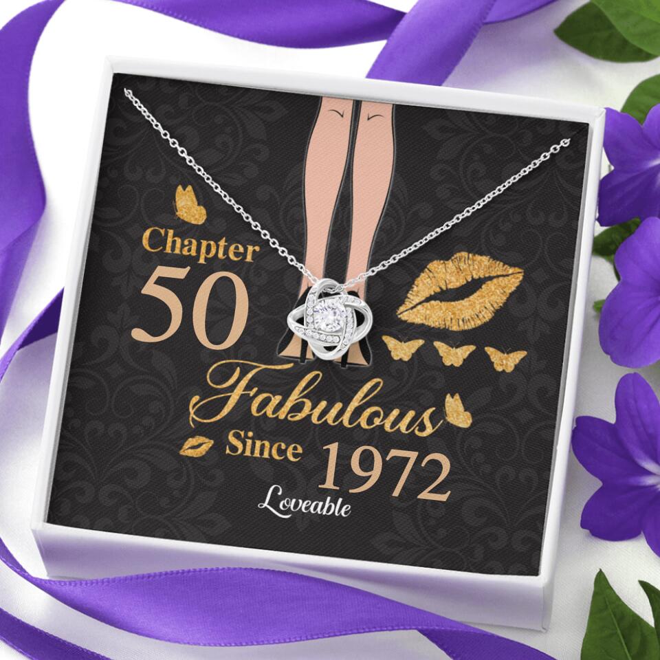 Personalized Chapter Fabulous - Personalized White Gold Necklace - Gift For Her