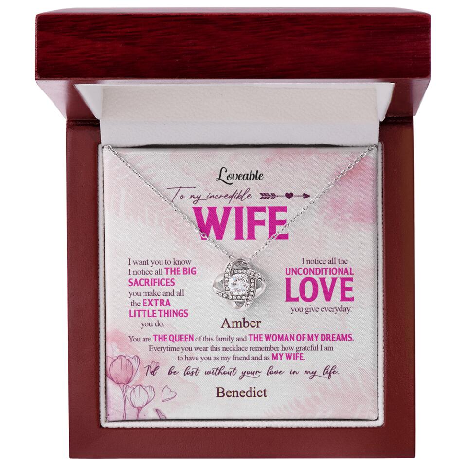 To My Incredible Wife - Personalized Necklace - Sorry Gift Wife