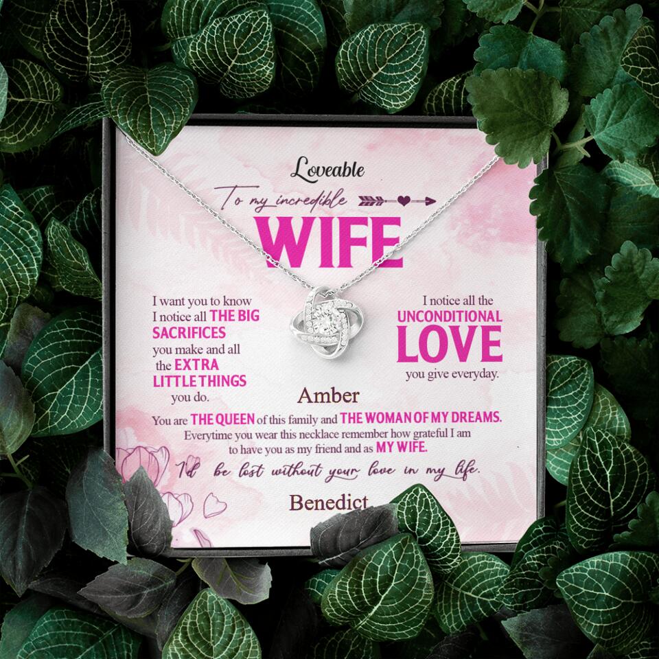 To My Incredible Wife - Personalized Necklace - Sorry Gift Wife