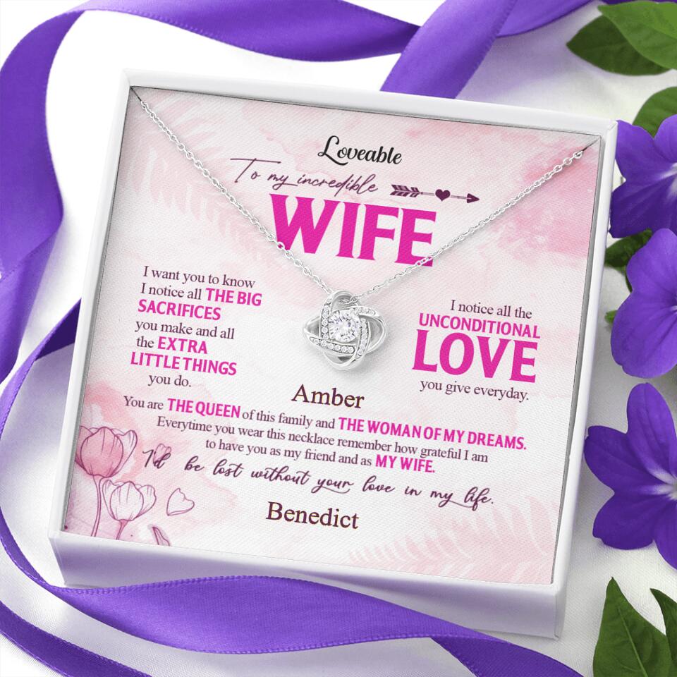 To My Incredible Wife - Personalized Necklace - Sorry Gift Wife