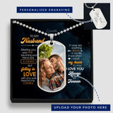 Anniversary Gift for Husband - Personalized Dog tag Necklace w/ Meaningful Message Card 206HNTTJE136