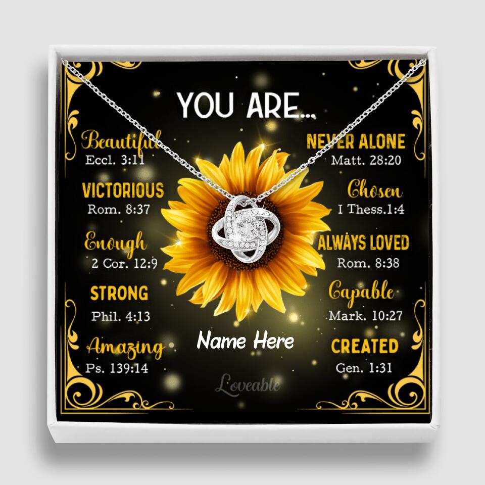 You&#39;re Sunflower - Personalized Love Knot Necklace