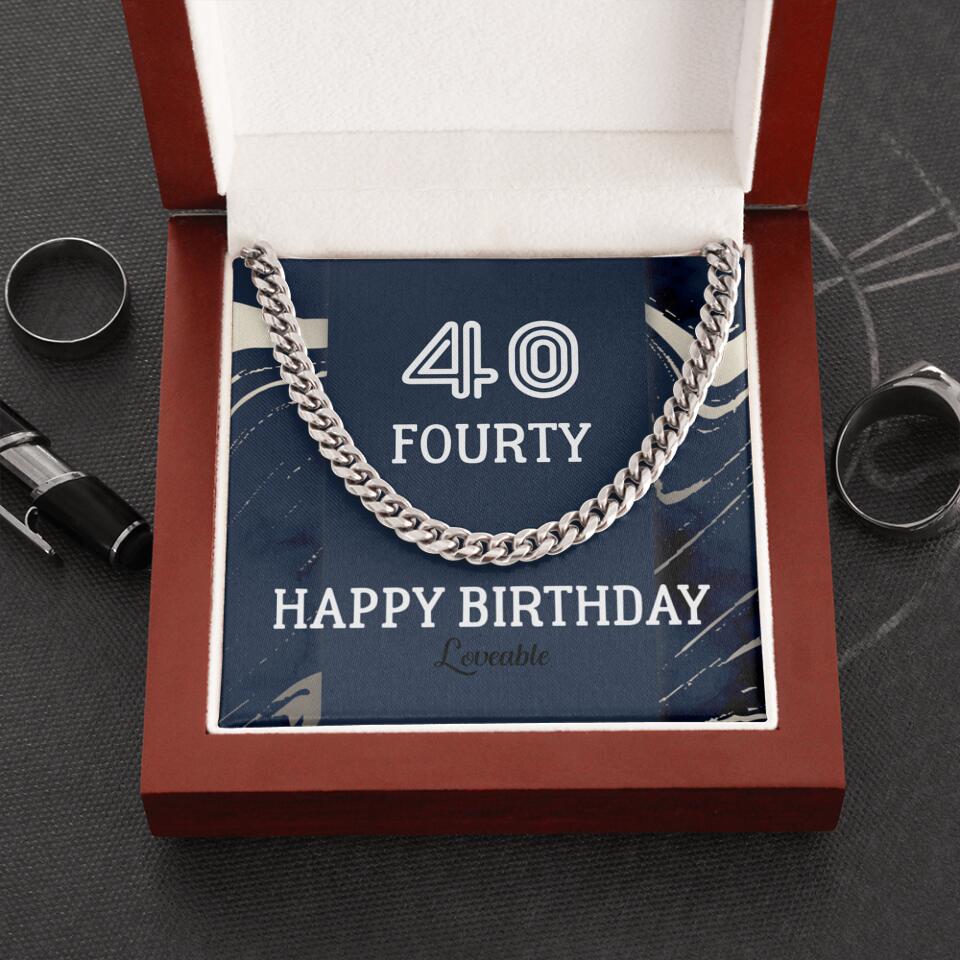 Happy Birthday Personalized Cuban Link Chain