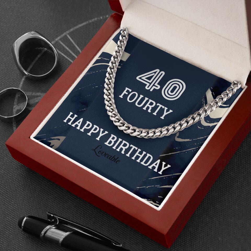 Happy Birthday Personalized Cuban Link Chain