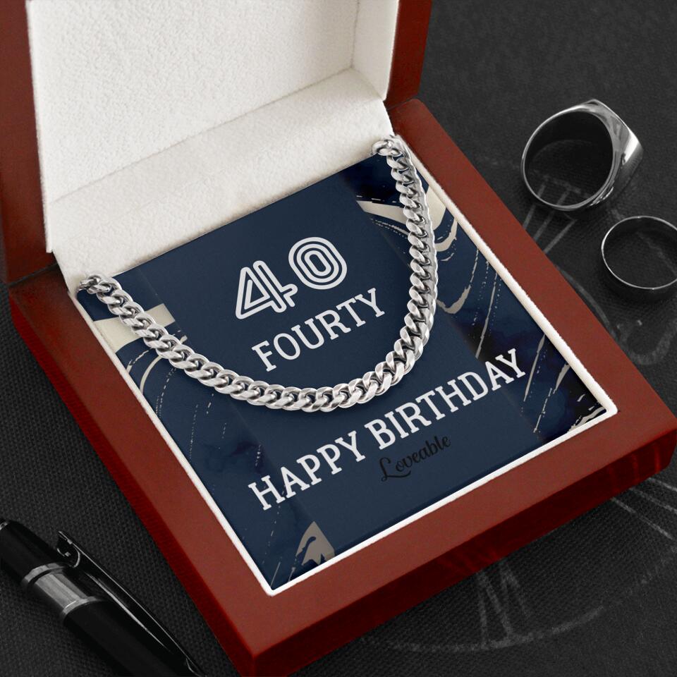 Happy Birthday Personalized Cuban Link Chain