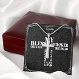 My Bless Trucker Out on the Road - Personalized Stainless Cross Necklace - Gift for Him 206HNBNJE151