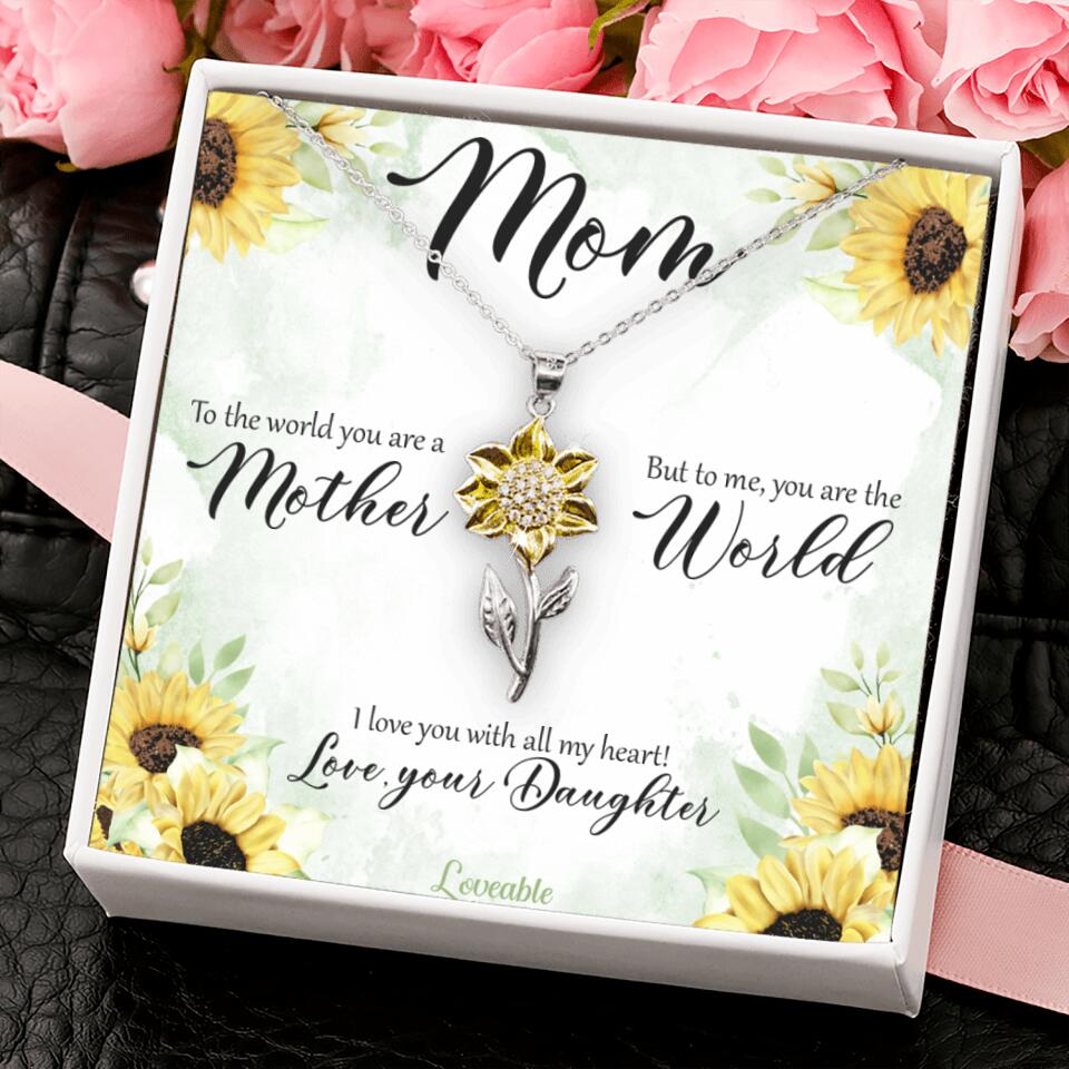 you are my sunshine sunflower pendant necklace