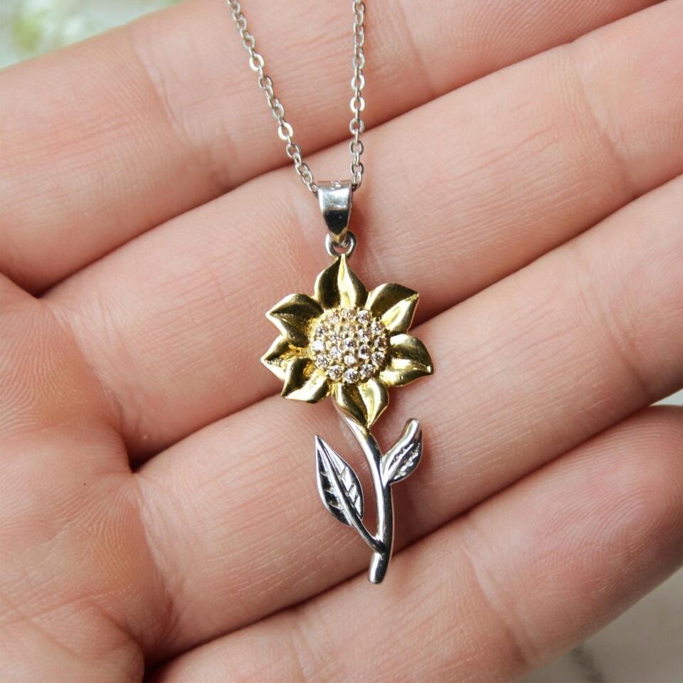 mini sunflower pendant necklace