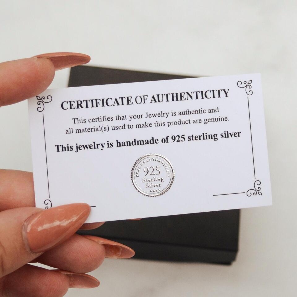 Sunflower Pendant Necklace Certificate