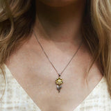 mini sunflower pendant necklace