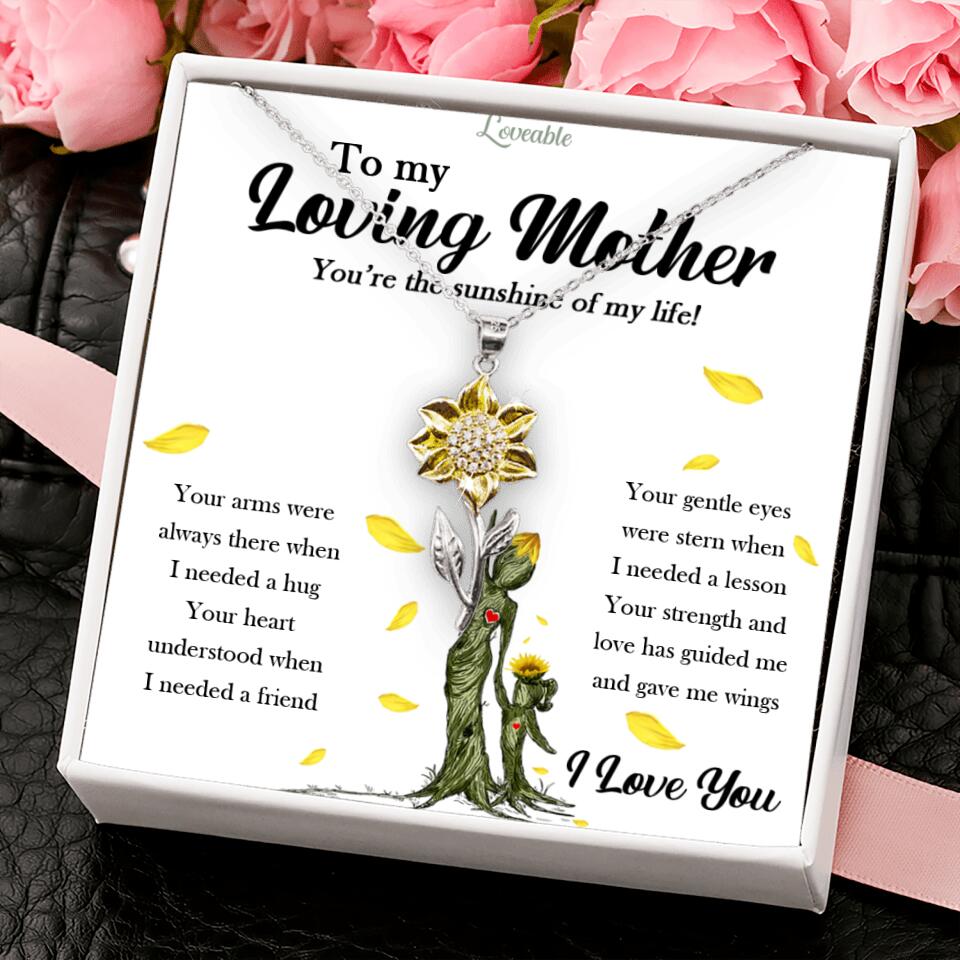 you are my sunshine sunflower pendant necklace