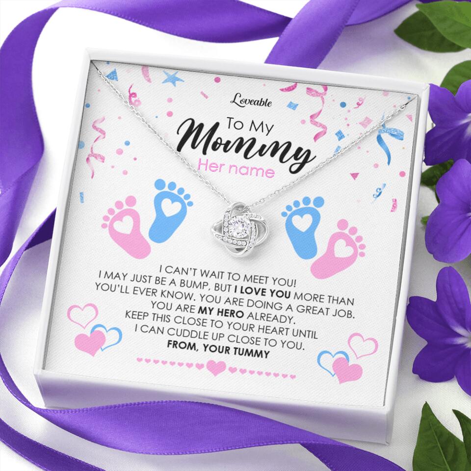 To My Mommy, I Can't Wait To Meet You - Personalized Necklace - Gift For New Mom