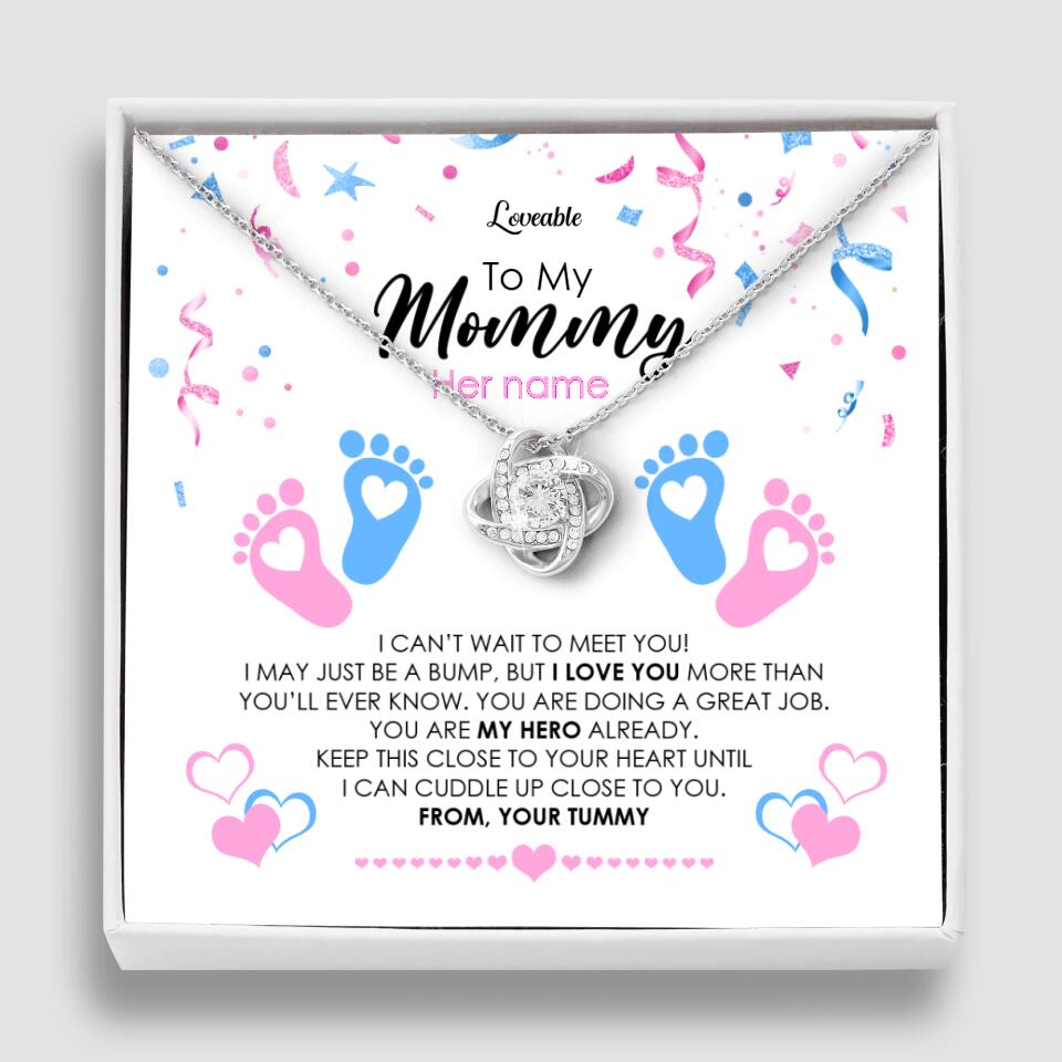 To My Mommy, I Can't Wait To Meet You - Personalized Necklace - Gift For New Mom