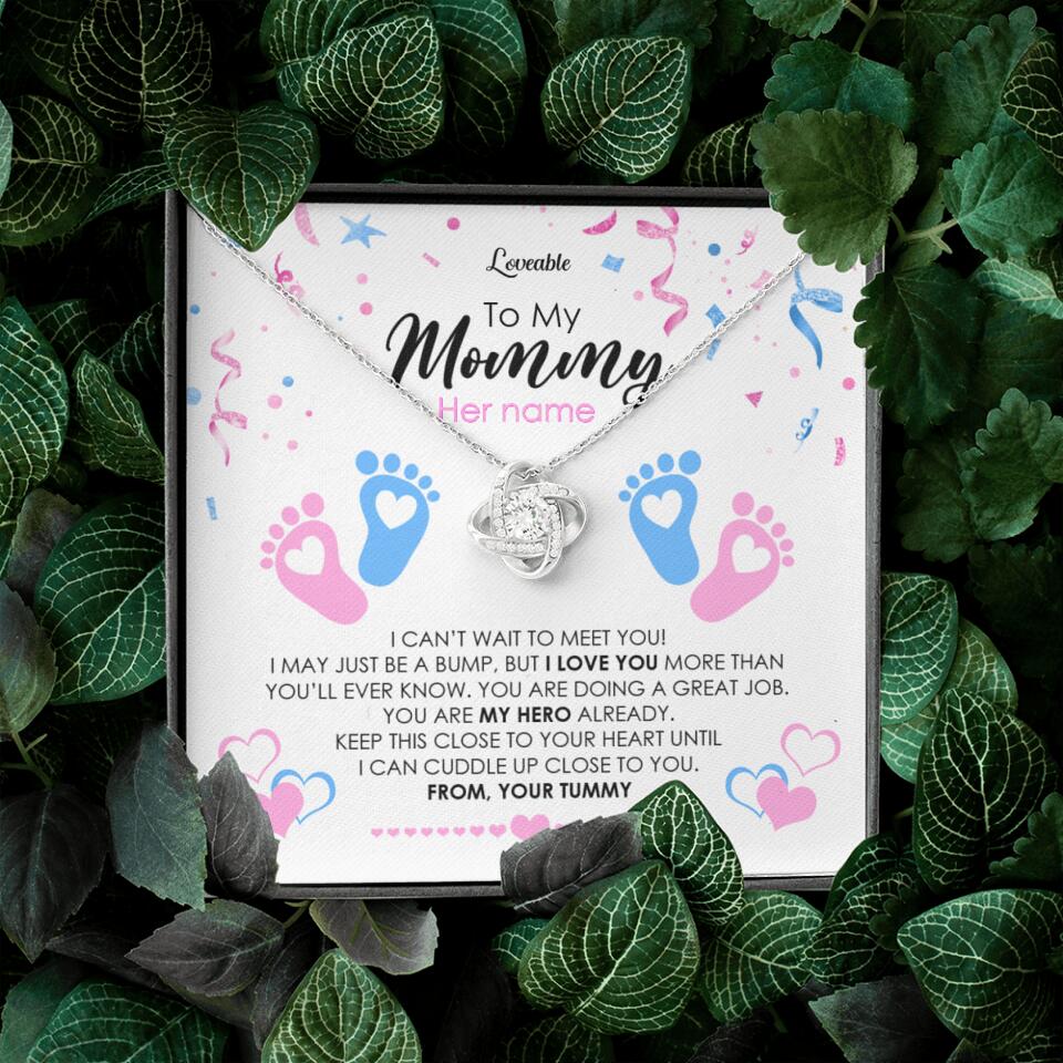 To My Mommy, I Can't Wait To Meet You - Personalized Necklace - Gift For New Mom