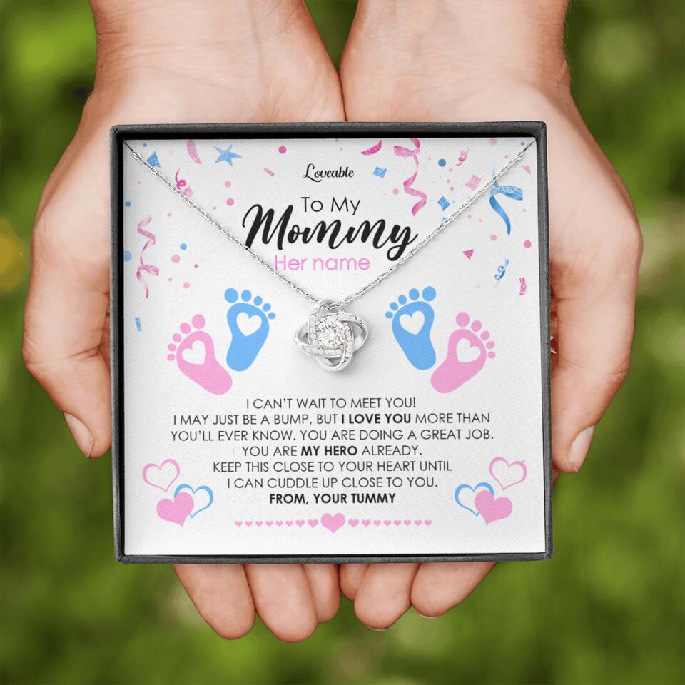 To My Mommy, I Can't Wait To Meet You - Personalized Necklace - Gift For New Mom