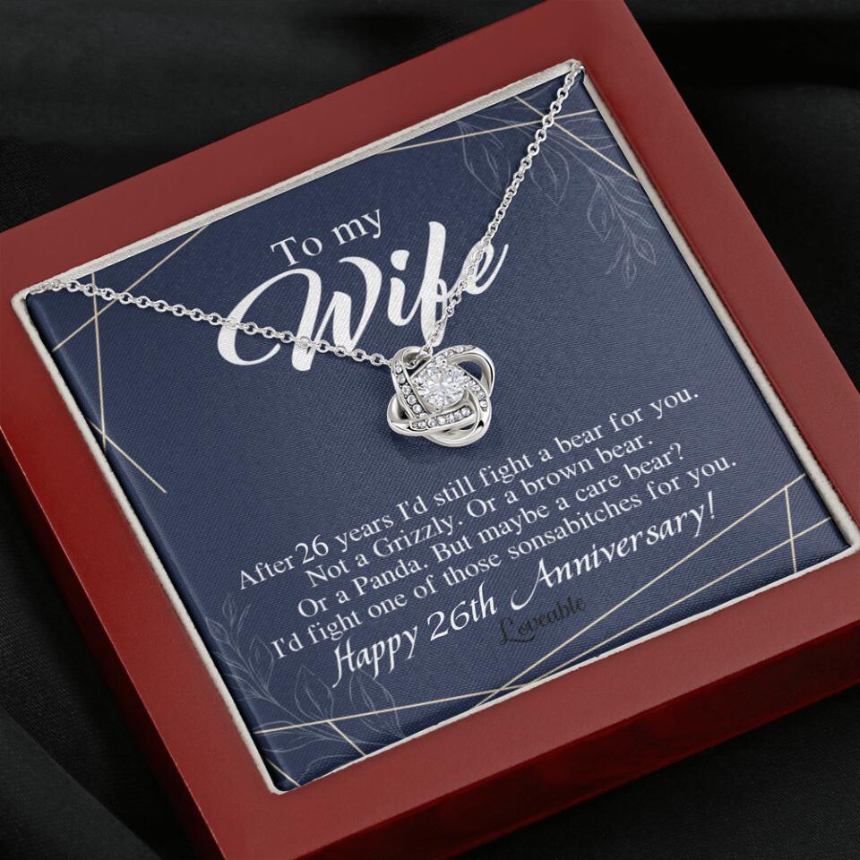 Happy Anniversary To My Wife Personalized Necklace