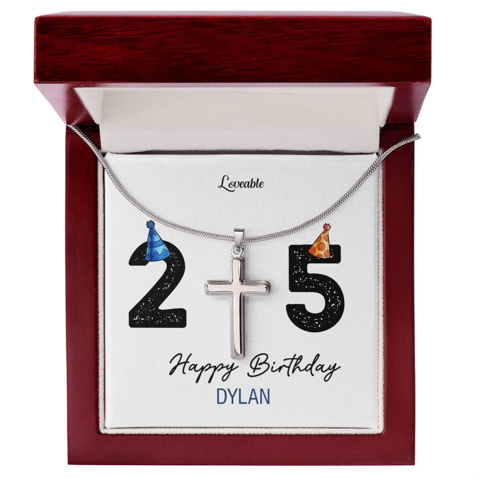 25th Birthday Personalized Man Necklace