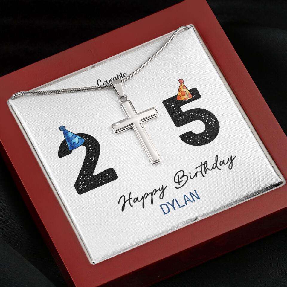 25th Birthday Personalized Man Necklace