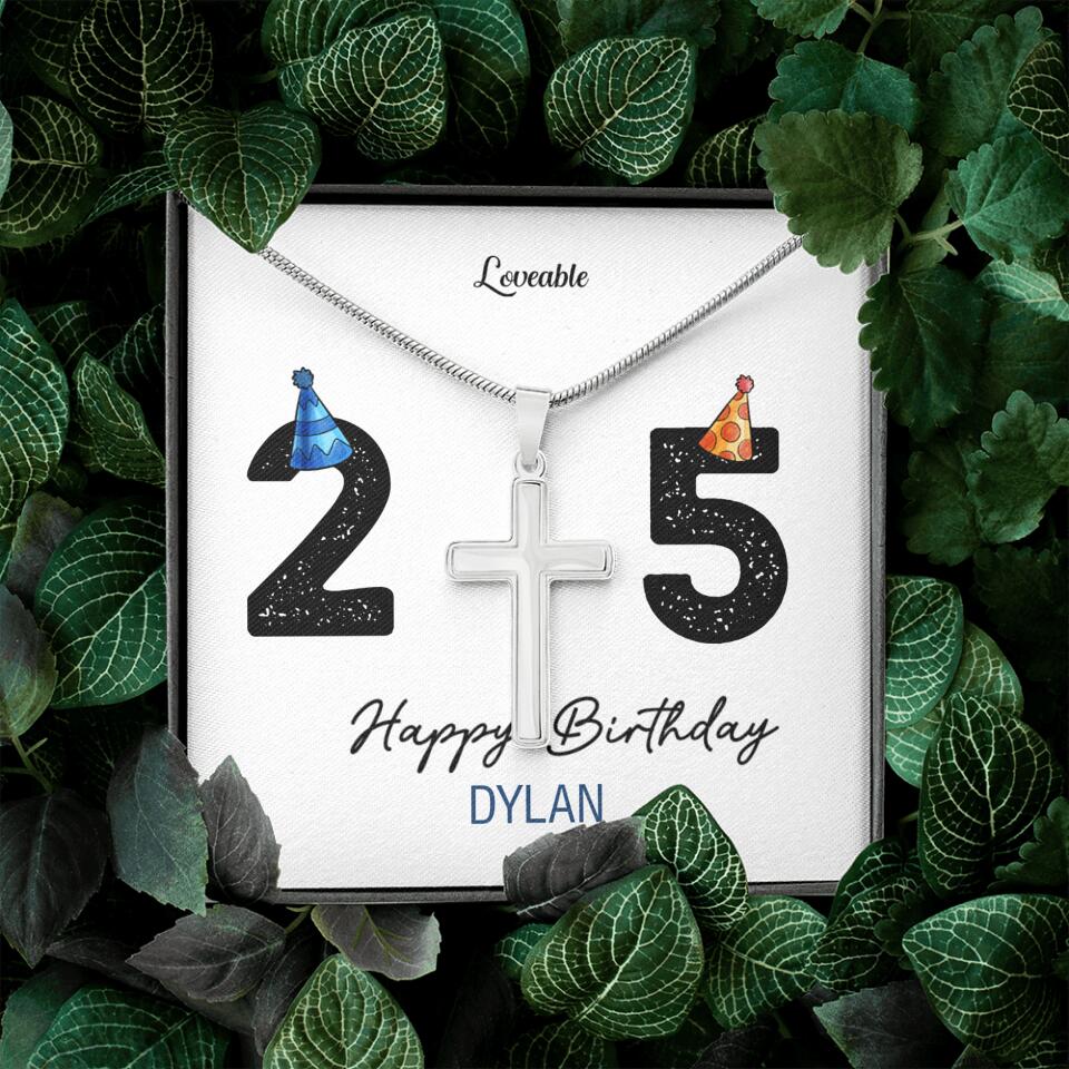 25th Birthday Personalized Man Necklace