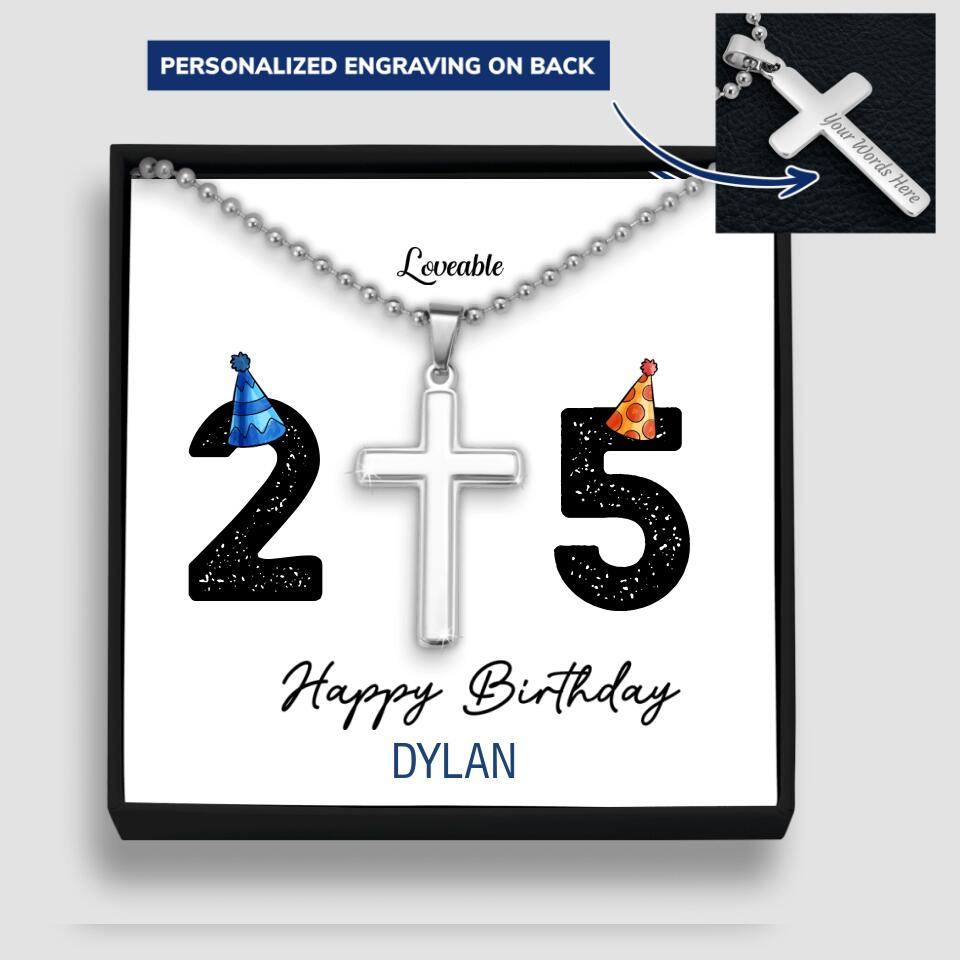 25th Birthday Personalized Man Necklace