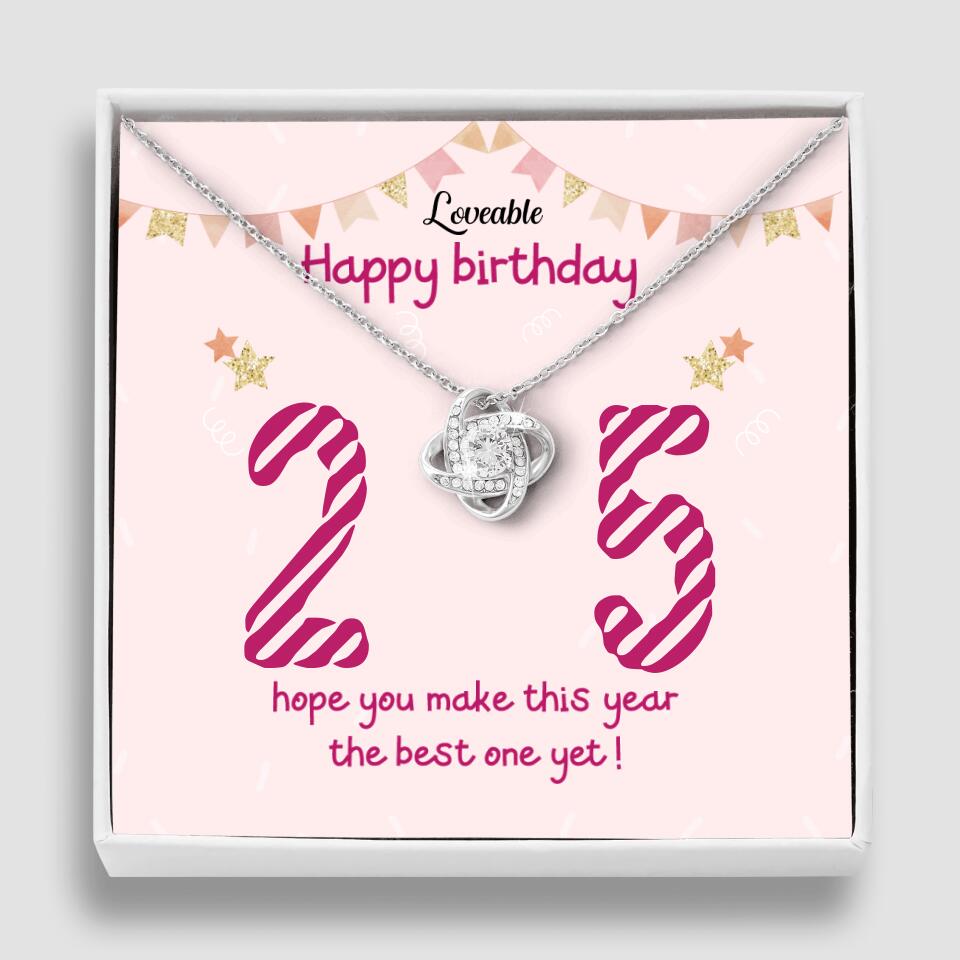 25th Birthday Gift for Her- Personalized Necklace