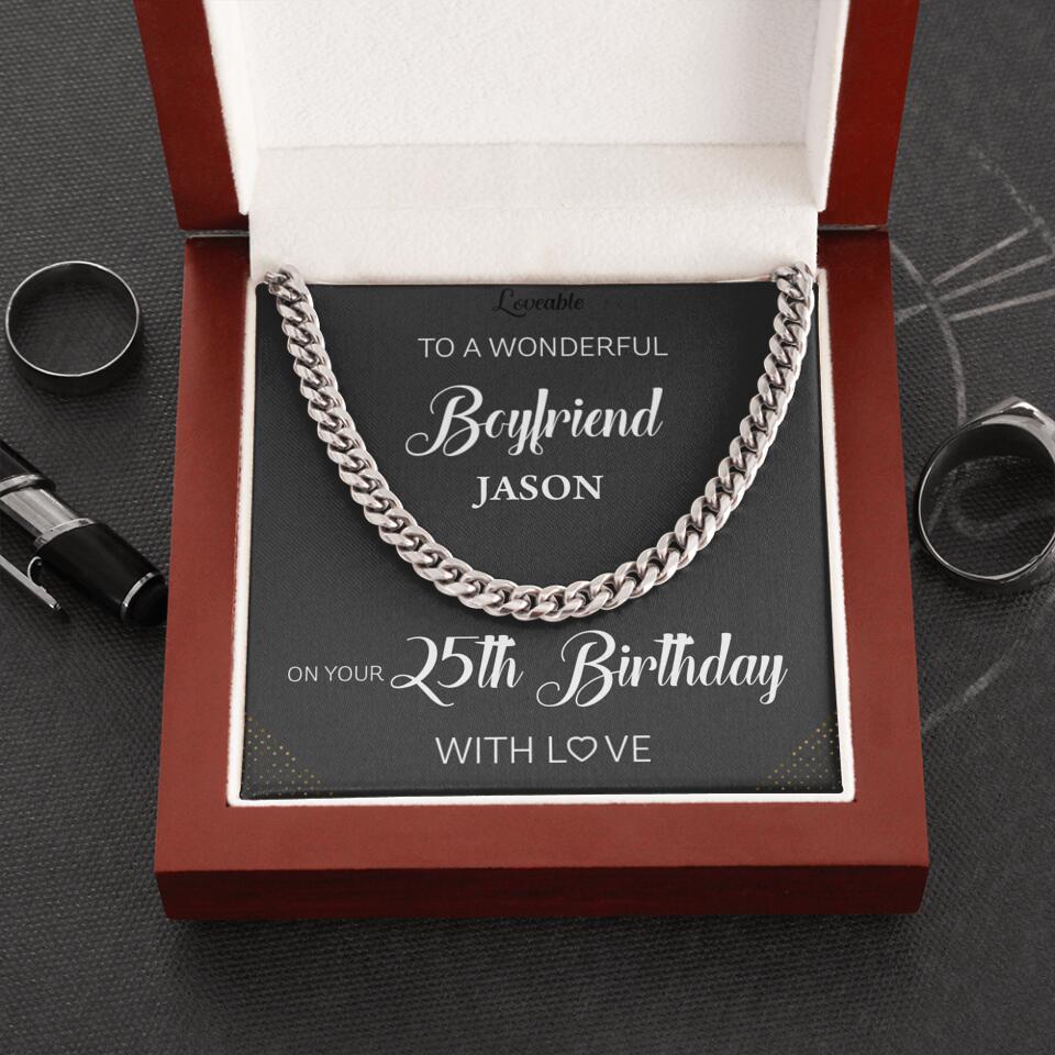 To a Wonderful Boyfriend Personalized Necklace