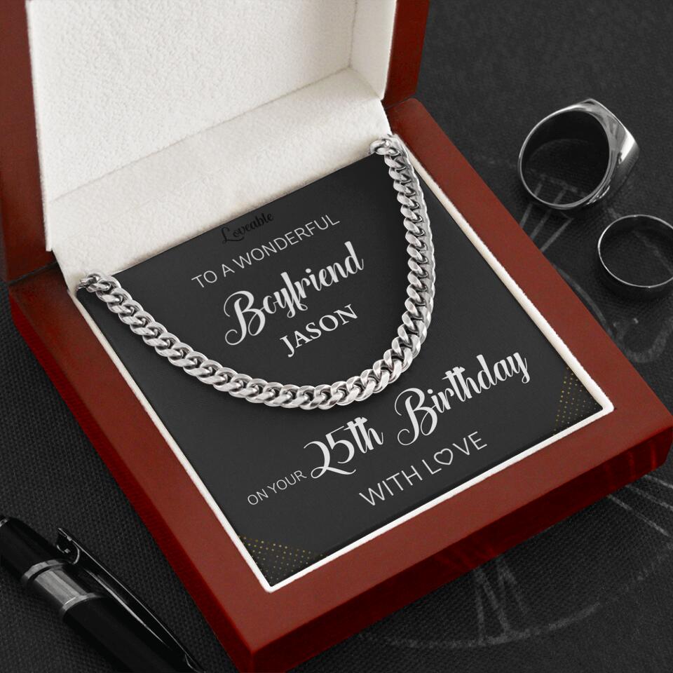 To a Wonderful Boyfriend Personalized Necklace