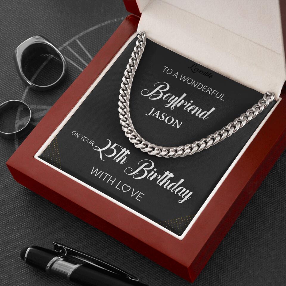 To a Wonderful Boyfriend Personalized Necklace