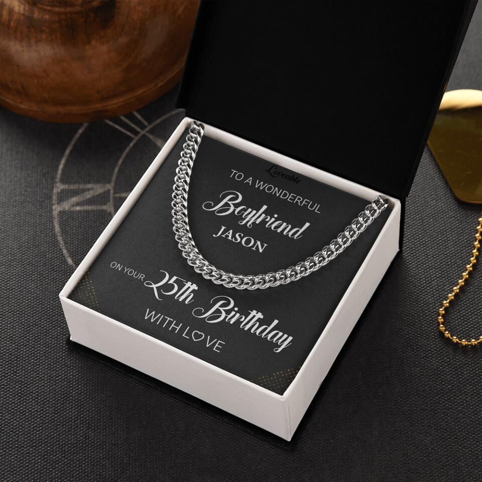 To a Wonderful Boyfriend Personalized Necklace