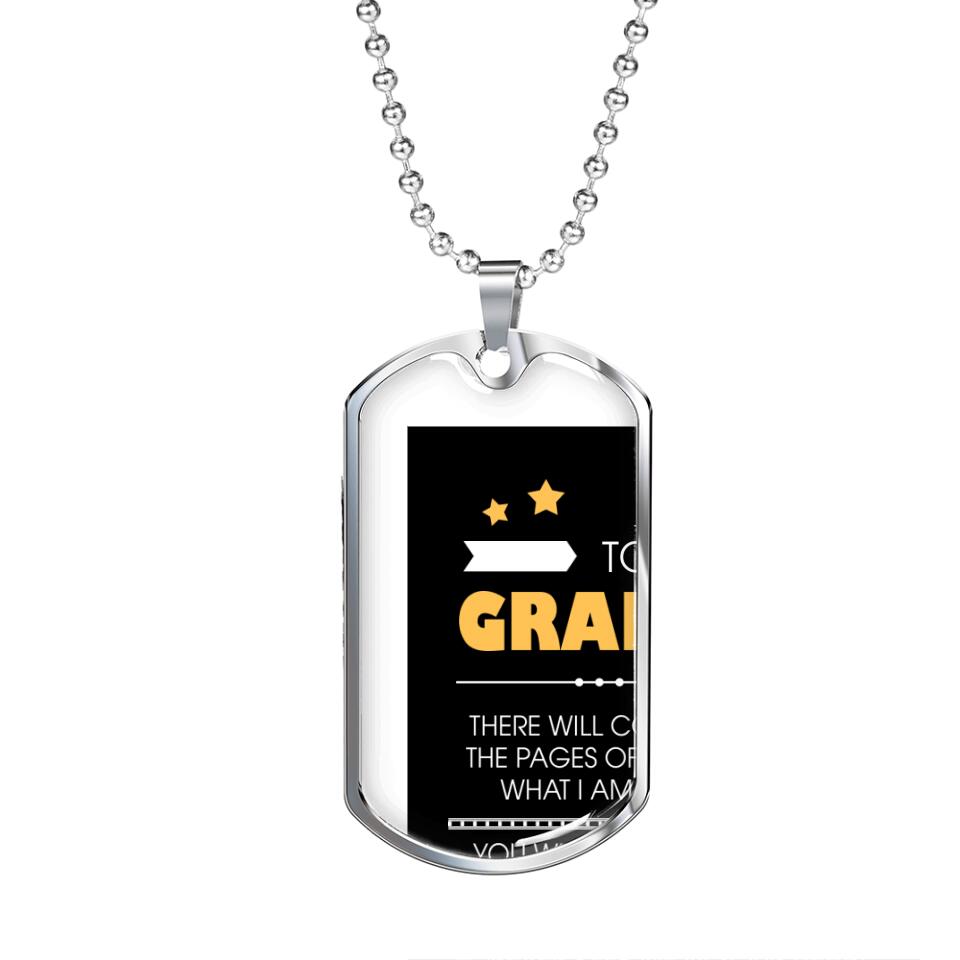 To my Grandson Quotes Custom Dog Tag Birthday Gift For Grandson