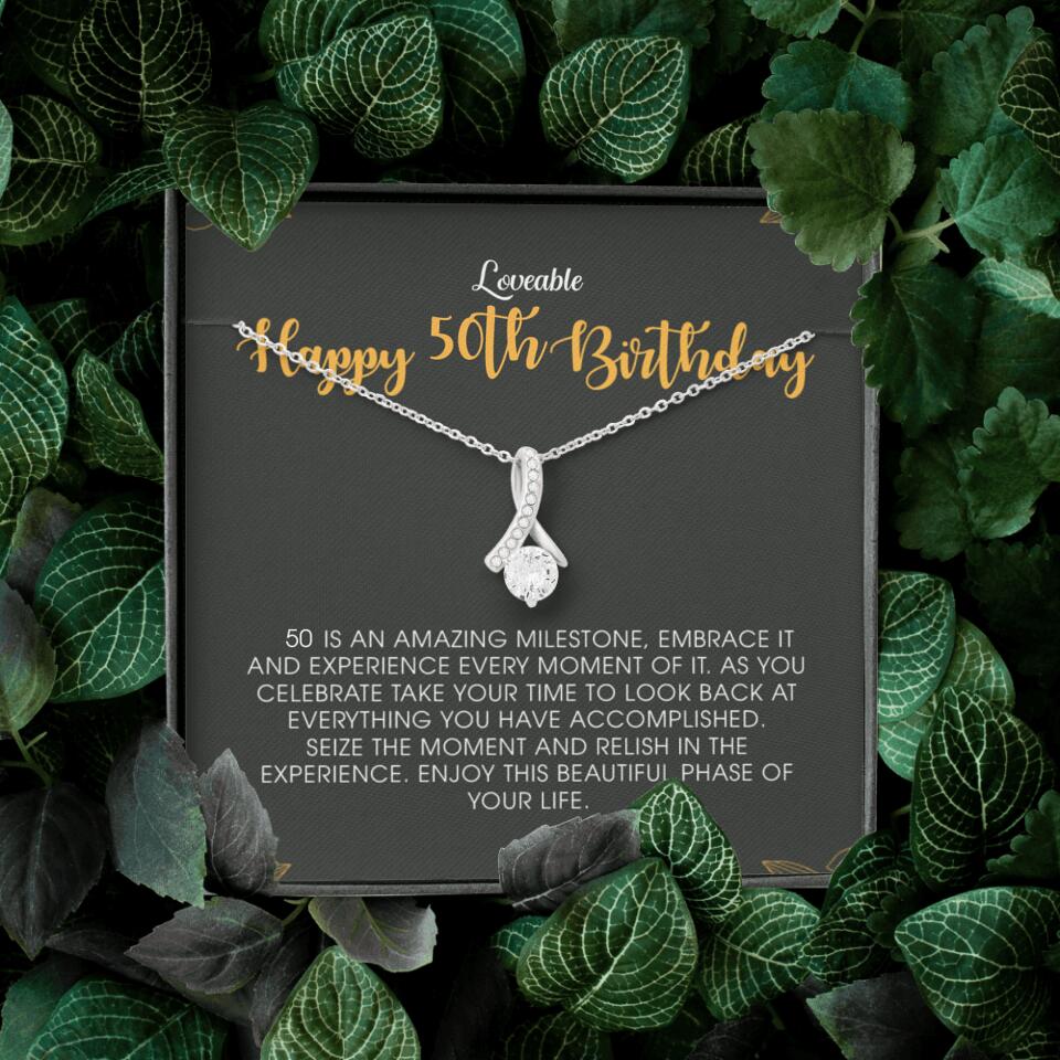 Happy 50th Birthday - Personalized Necklace - Birthday Gift for Woman