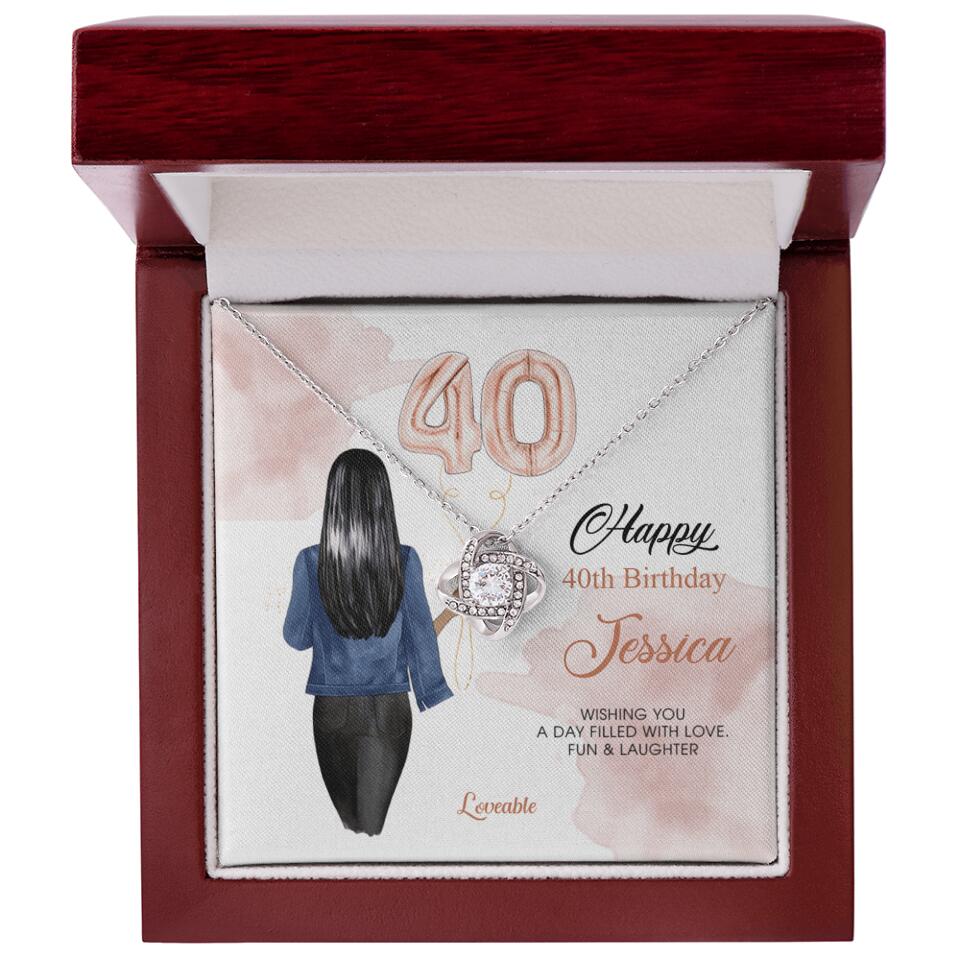 Happy 40th Birthday Custom Necklace Birthday Gift For Her