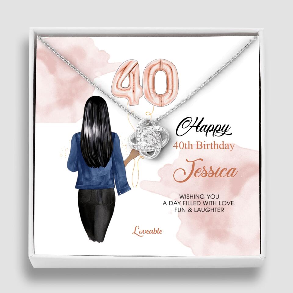 Happy 40th Birthday Custom Necklace Birthday Gift For Her