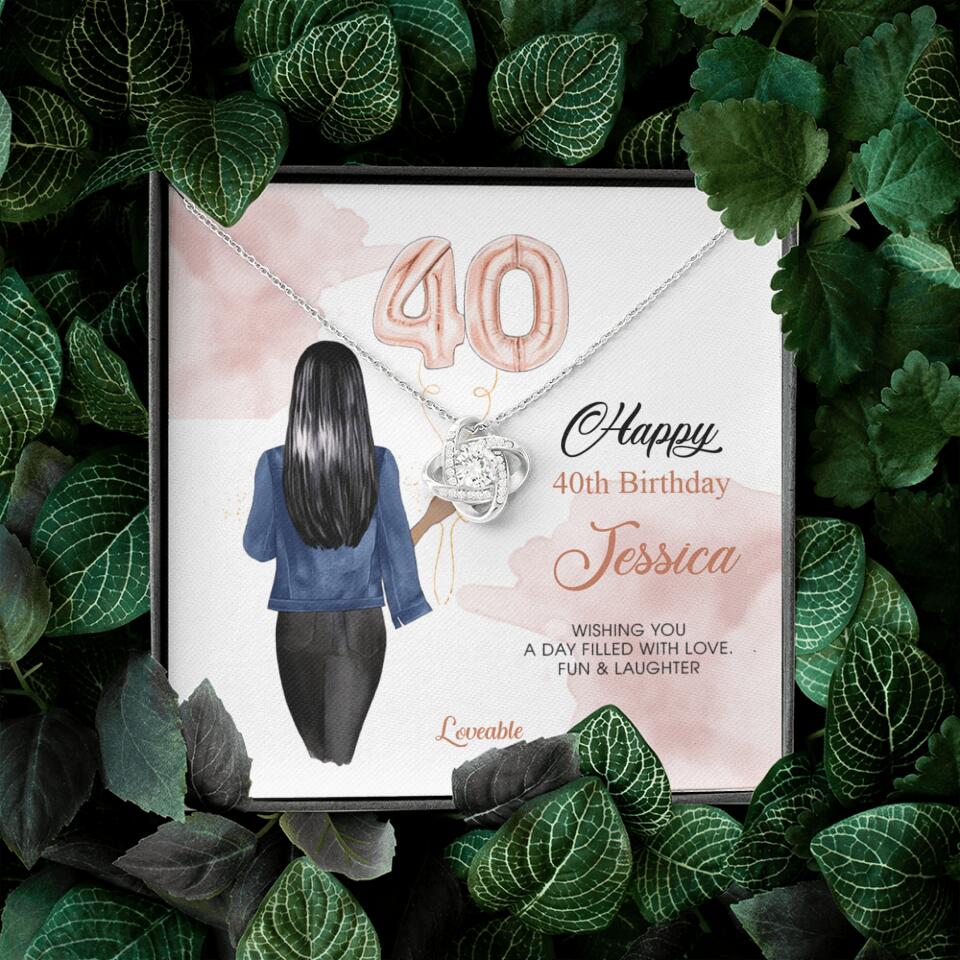 Happy 40th Birthday Custom Necklace Birthday Gift For Her