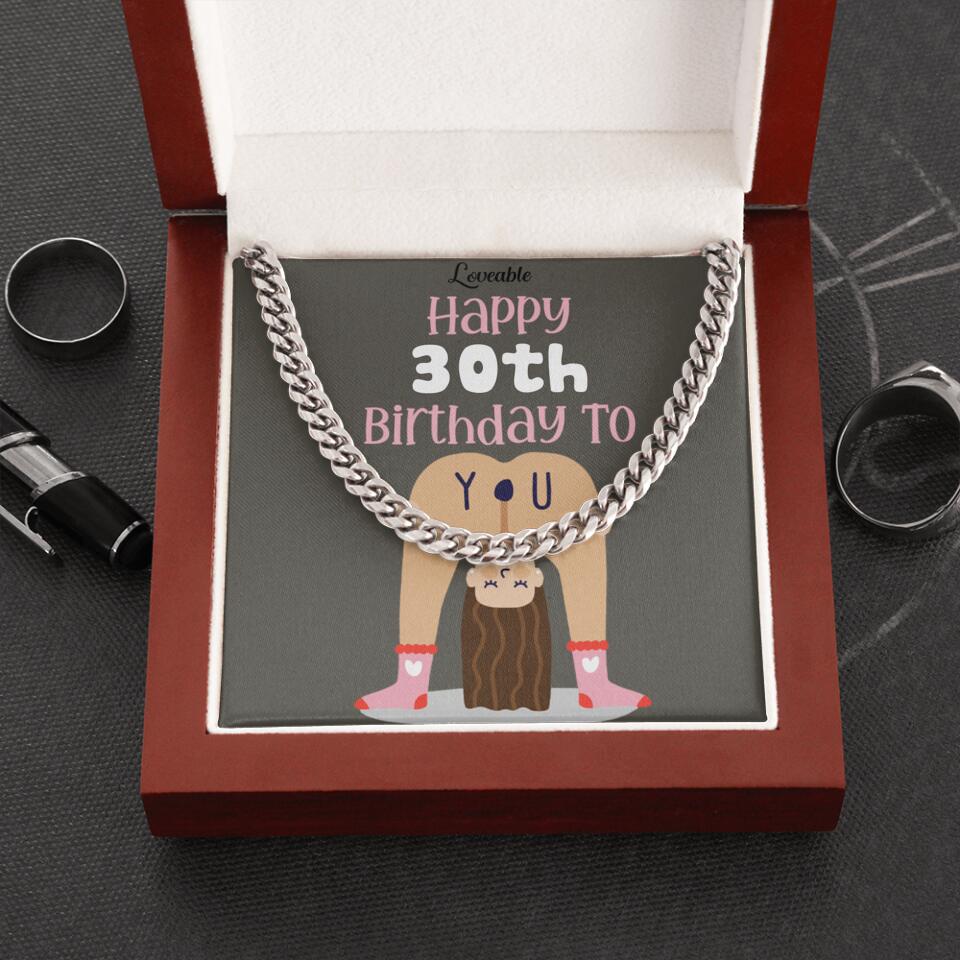 Happy 30th Birthday To You - Personalized Necklace With Message Card