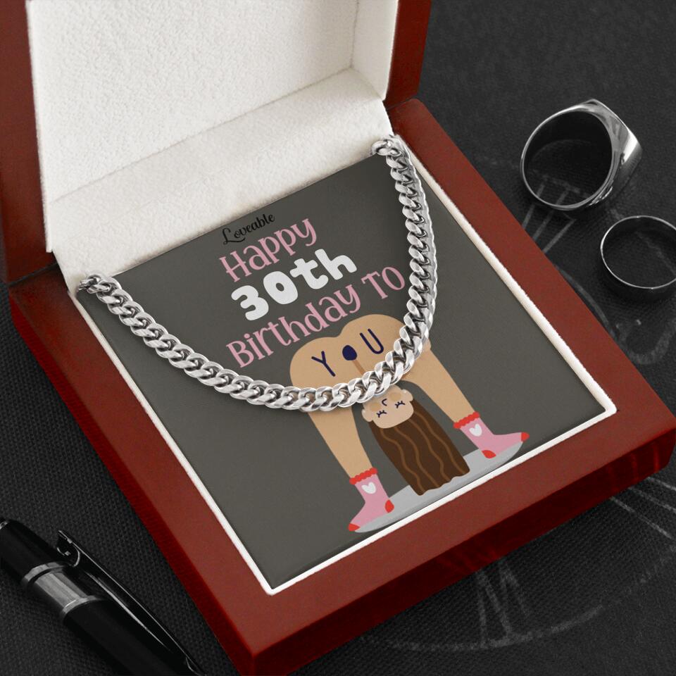 Happy 30th Birthday To You - Personalized Necklace With Message Card