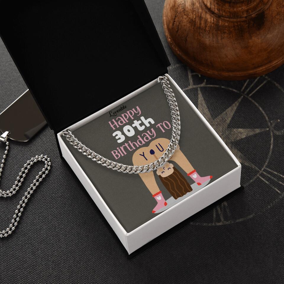Happy 30th Birthday To You - Personalized Necklace With Message Card