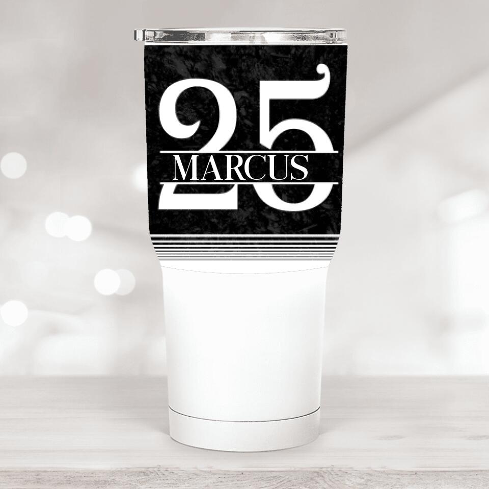 25th Birthday Personalized Name Tumbler