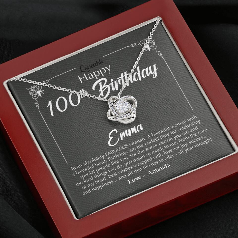 Happy 100th Birthday to An Absolutely Fabulous Woman - Personalized Necklace