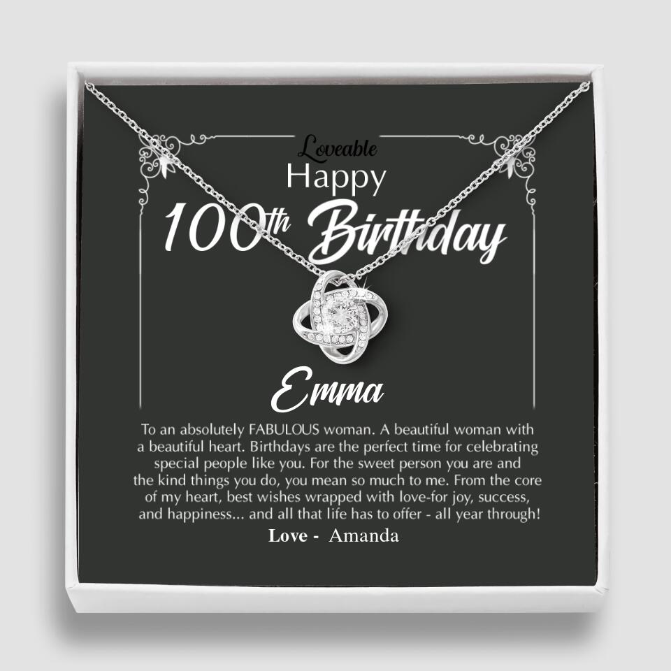 Happy 100th Birthday to An Absolutely Fabulous Woman - Personalized Necklace