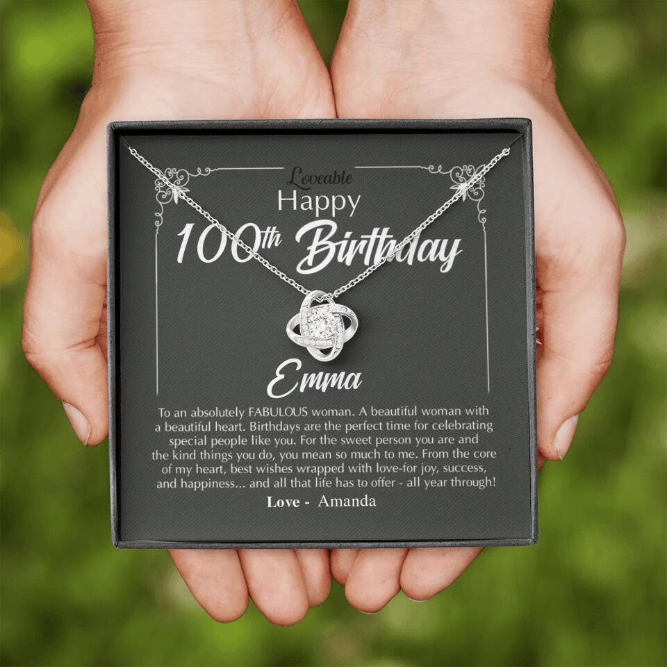 Happy 100th Birthday to An Absolutely Fabulous Woman - Personalized Necklace