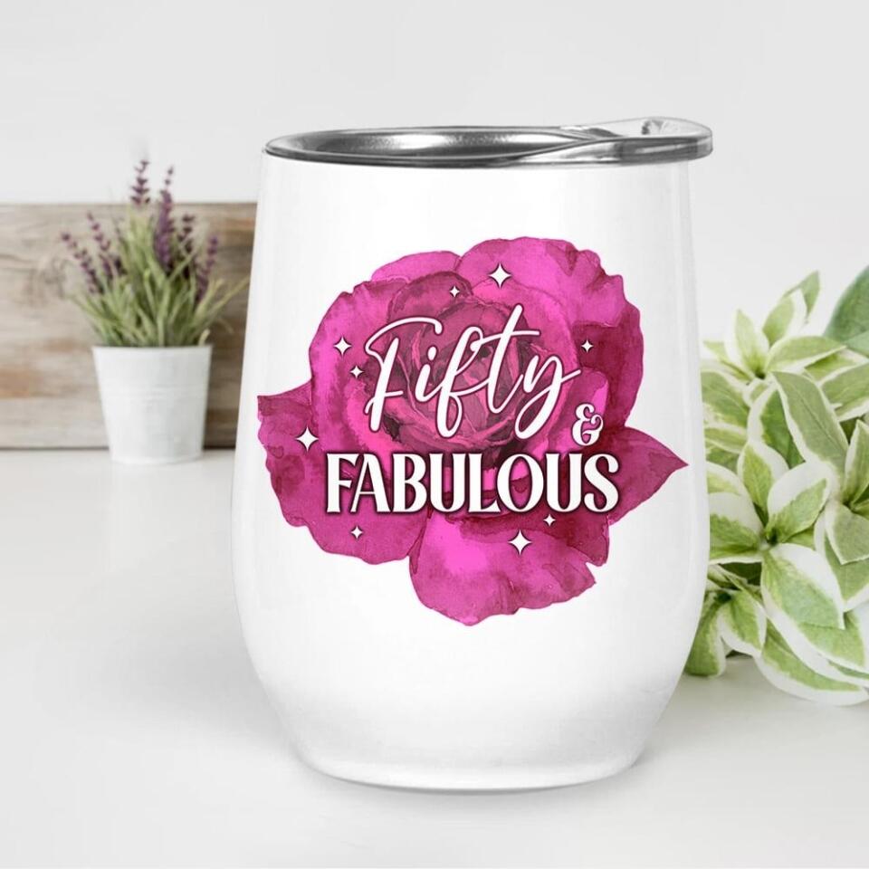 Fifty And Fabulous - Personalized Tumbler